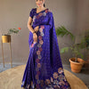 Navy Blue Zari Woven Banarasi Silk Saree