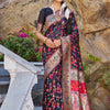 Black Pashmina Silk Saree