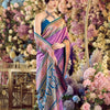 Purple Pure Soft Banarasi Silk Saree