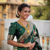 Bottle Green Banarasi Saree