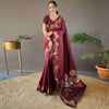 Maroon Zari Woven Banarasi Silk Saree