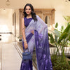 Weightless Marble Floral Printed Saree with Lace Border & Matching Blouse