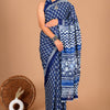 Pure Linen Blue Digital Print Saree