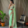 Georgette Saree with 5m Sequence Work & Contrast Blouse