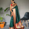 Paithani Silk Saree with Rich Pallu, Tassels & Unique Motif Design