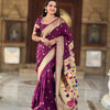 Wine Paithani Silk Saree