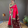 Pure Soft Silk Saree with Zig Zag Zari Design & Ikkat Pallu