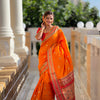 Orange Paithani Silk Saree