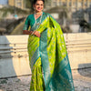 PARROT GREEN BANARASI SILK SAREE
