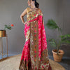 Lucknowi Weaving Saree with Paithani-Patola