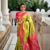 Popti Green Banarasi Silk Saree
