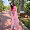 Pink Organza Saree with Satin Banglori Blouse