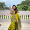 Marigold Paithani Silk Saree