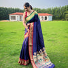 Paithani Weaving Saree with Ganga Jamuna Border & Rich Pallu