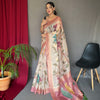 3D Digital Print Saree with Floral Katha Stitch