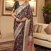 Midnight Black Pashmina Saree
