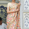 Pearl White Pashmina Saree