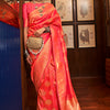 Burnt Pink Woven Kanjivaram Saree