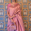 Rouge Pink Handloom Kanjivaram Saree