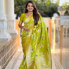 Perrot Green Banarasi Silk Saree