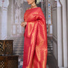 Ruby Pink Woven Kanjivaram Saree