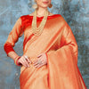 Bright Orange Woven Kanjivaram Saree - Special Wedding Edition